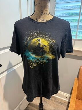 Junk Gypsy Short-Sleeve Graphic Tee with Yellow & Teal Witch Motif